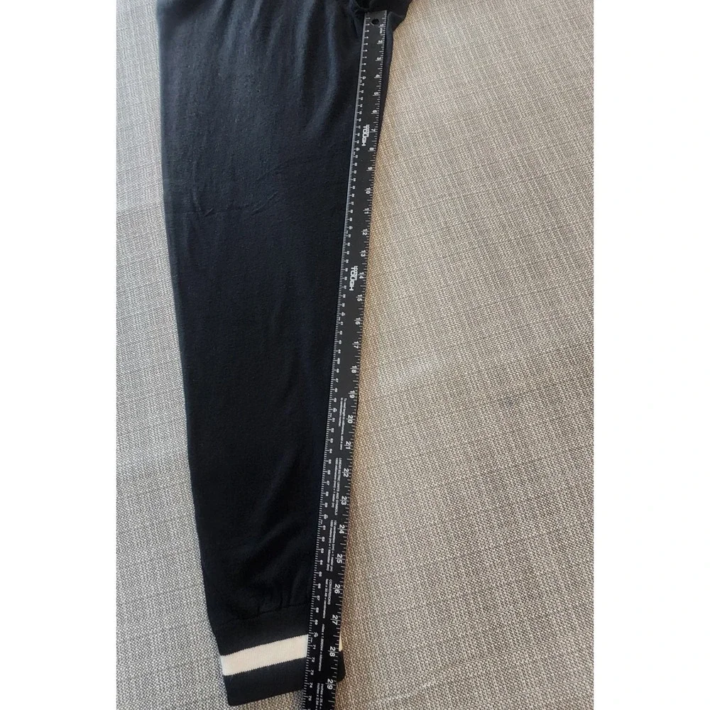 NWT Michael Kors Luxury Knit Loungewear Large Jogger Pants Black/White Stripe